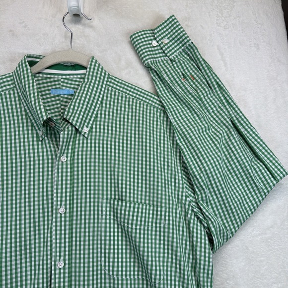 J. McLaughlin Other - J McLaughlin Button Down Shirt Mens XL Green Gingham Long Sleeve Classic